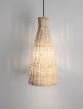 Lampa wisząca rattanowa boho rustykalna industrialna nad stół do salonu sypialni ściemnialna Luces Exclusivas